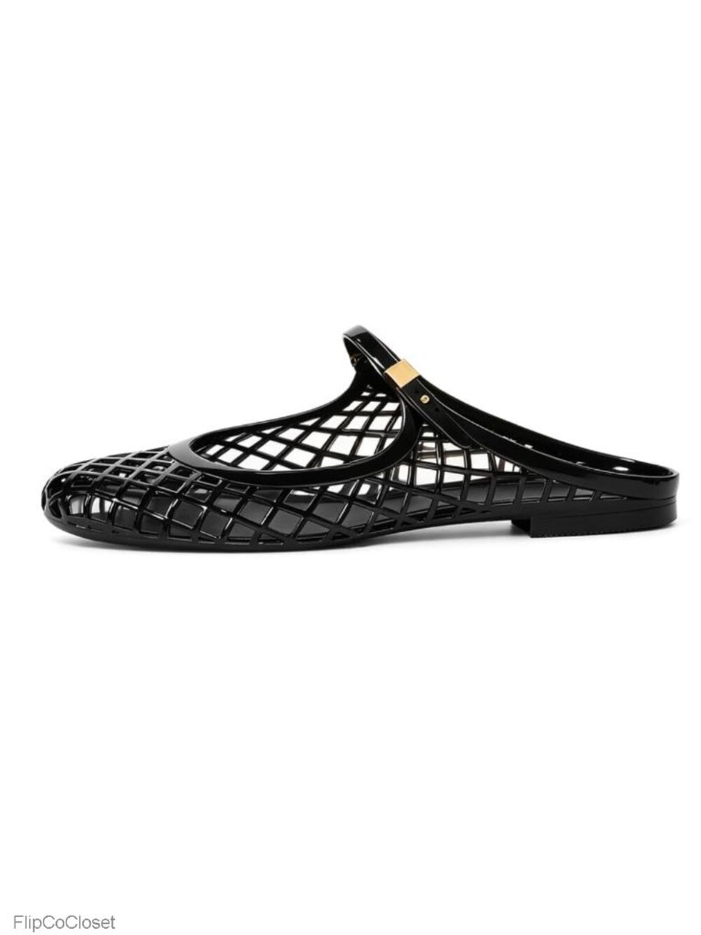 Jelly Slide Sandals Women Mesh Closed Toe Mary Jane Mules Slip On Flat